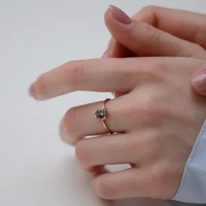 TERRI gold ring with salt and pepper diamond Thumbnail