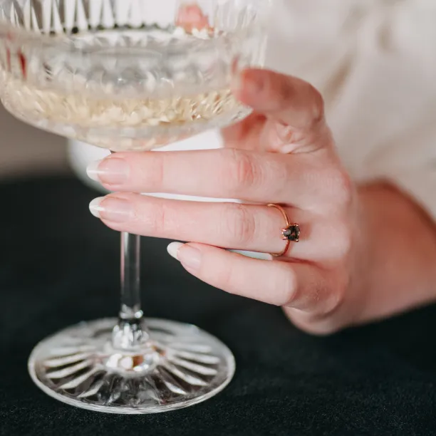 TERRI gold ring with salt and pepper diamond Image