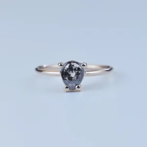 TERRI gold ring with salt and pepper diamond Thumbnail