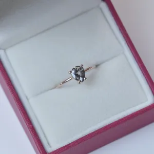 TERRI gold ring with salt and pepper diamond Thumbnail