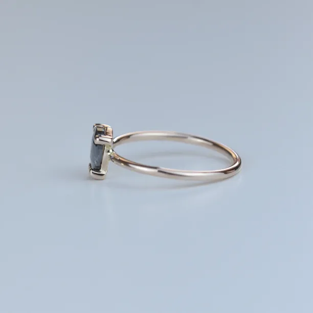 TERRI gold ring with salt and pepper diamond Image