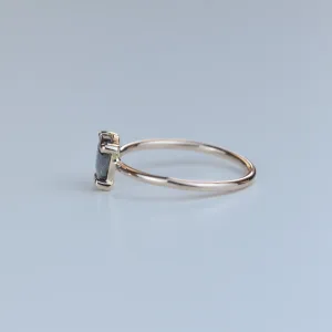 TERRI gold ring with salt and pepper diamond Thumbnail