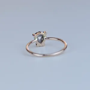 TERRI gold ring with salt and pepper diamond Thumbnail