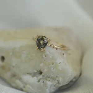 TERRI gold ring with salt and pepper diamond Thumbnail