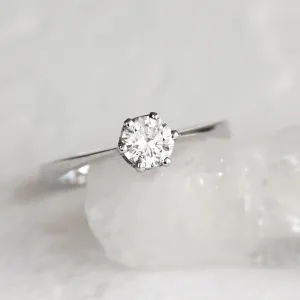 Platinum engagement ring with diamond 0.4ct FLORA Thumbnail
