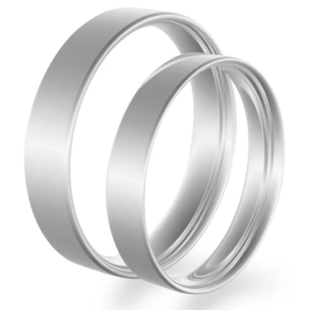 Flat wedding rings made of platinum VEGAS Image