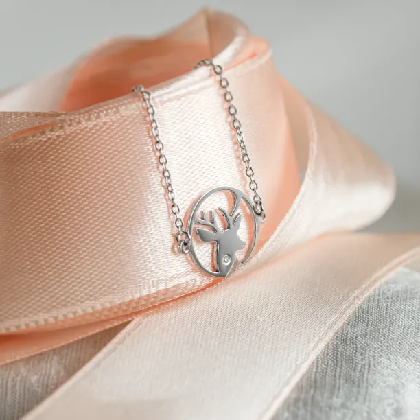 APRIL Silver bracelet with a diamond Image