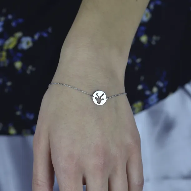 JILL golden  bracelet with a diamond Image