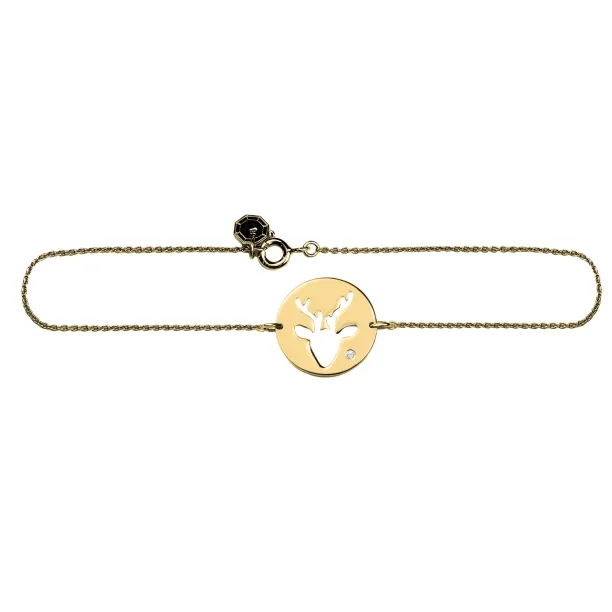 JILL golden  bracelet with a diamond Image