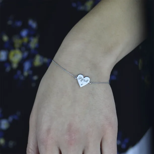 VICKY Silver bracelet with a diamond Image