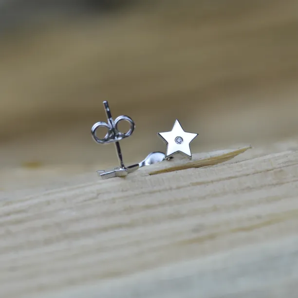 EMILY Silver earrings with a diamond Image