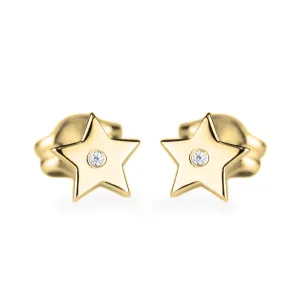 EMILY Gold earrings with a diamond Thumbnail