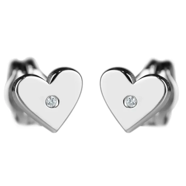 RACHEL Silver earrings with a diamond Image