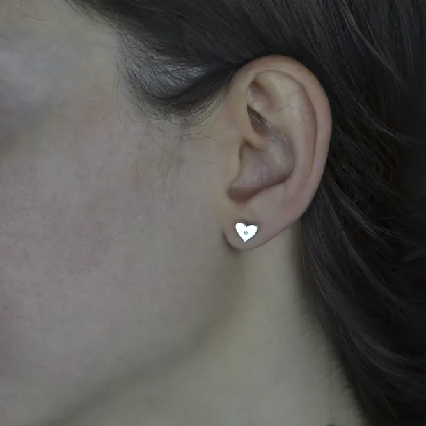RACHEL Gold earrings with a diamond Image
