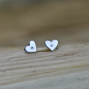 RACHEL Gold earrings with a diamond Thumbnail