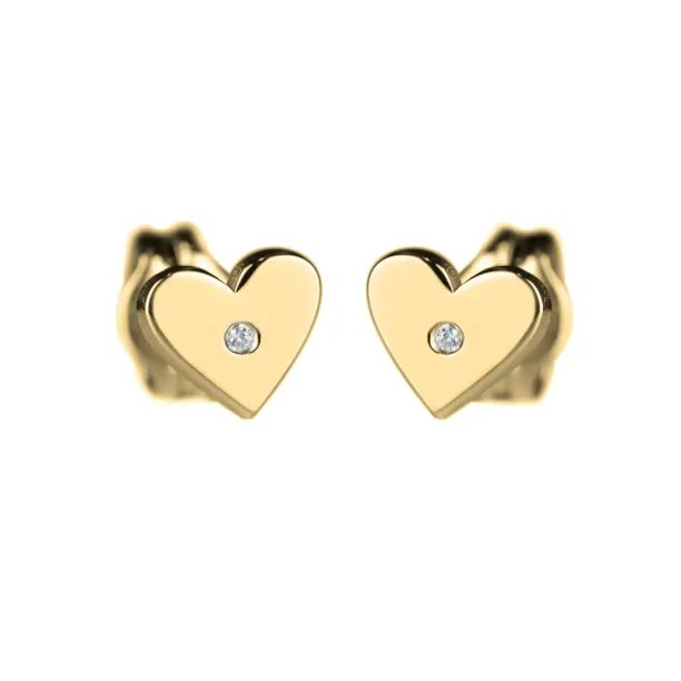 RACHEL Gold earrings with a diamond Image