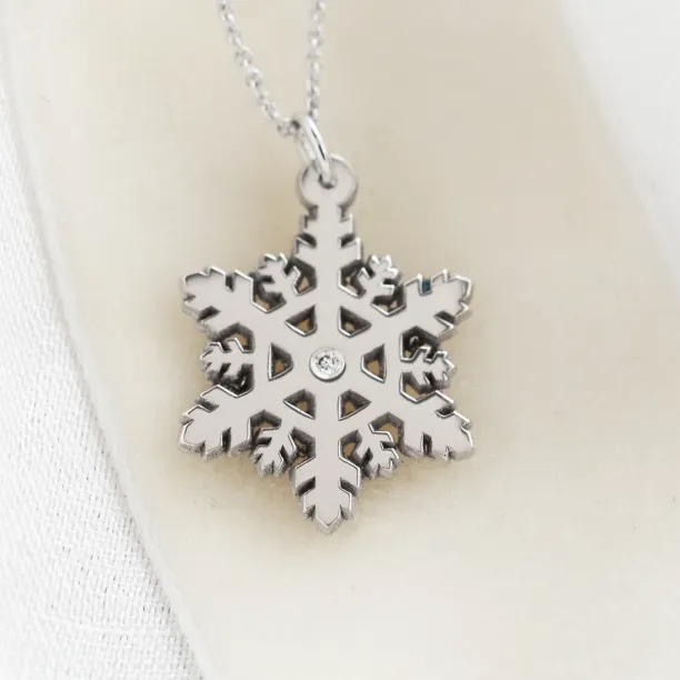 JANE Stylish silver lady's pendant with diamonds Image