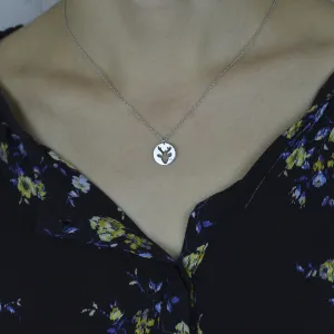 ANN Gold pendant with  a diamond Thumbnail