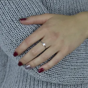 BETTY Silver ring with a diamond Thumbnail