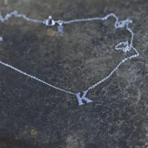 VERTE Name silver diamond pendant Image