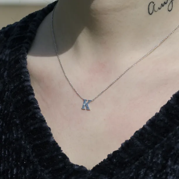 VERTE Name silver diamond pendant Image