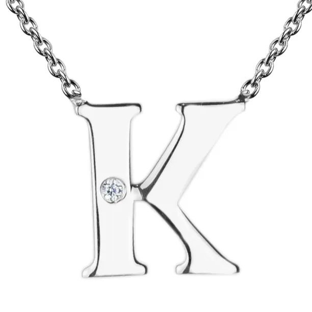 VERTE Name silver diamond pendant Image