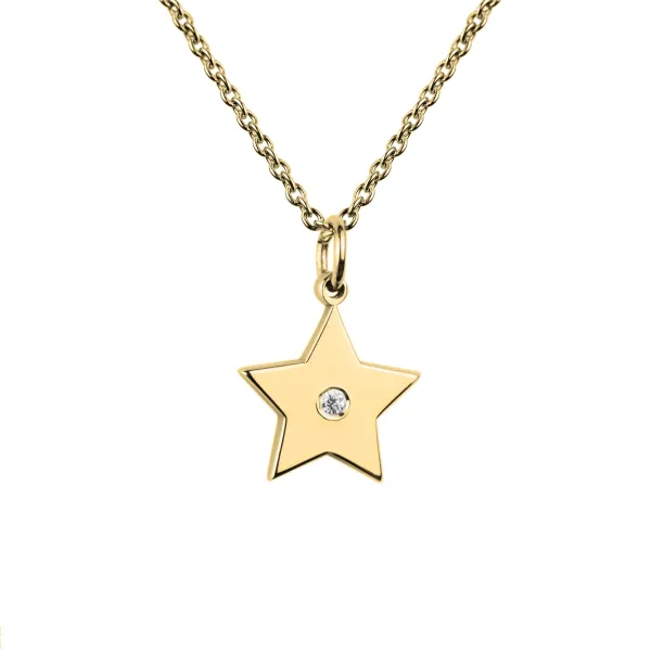VIVIAN gold star pendant with a diamond Image