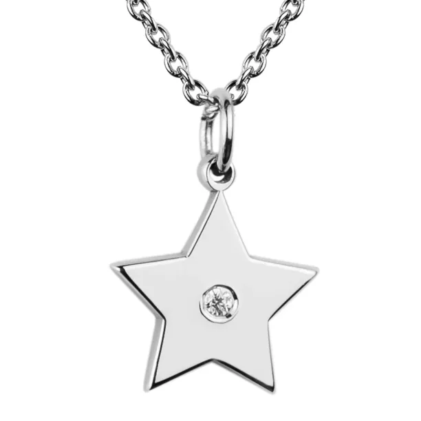 VIVIAN gold star pendant with a diamond Image