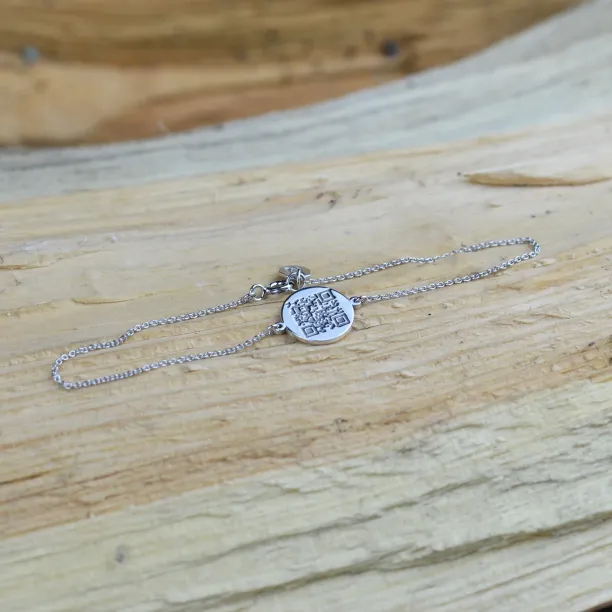 Original silver bracelet with QR-code ALEXA Image