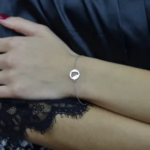 ZOE golden diamond bracelet with baby foot trace Thumbnail