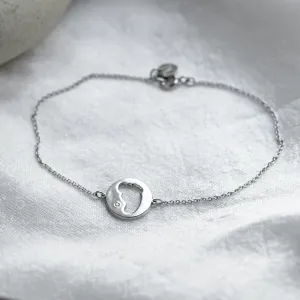 ZOE golden diamond bracelet with baby foot trace Thumbnail