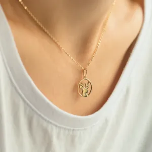 IVY Golden pendant with a diamond Thumbnail