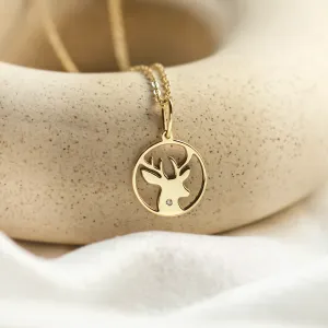 IVY Golden pendant with a diamond Thumbnail