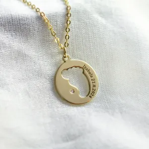 EIIA gold diamond pendant with baby foot trace Thumbnail
