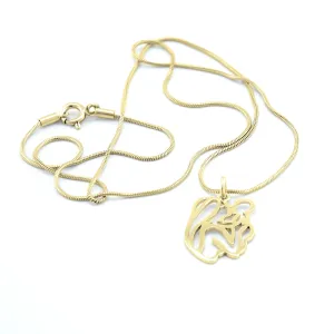 Unique sterling gold pendant Mother and child MOMMY Thumbnail