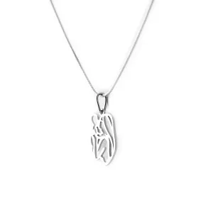 Unique sterling gold pendant Mother and child MOMMY Thumbnail