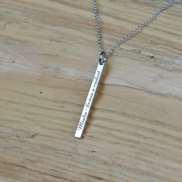 Golden minimalist necklace with engraving option ODDA Image