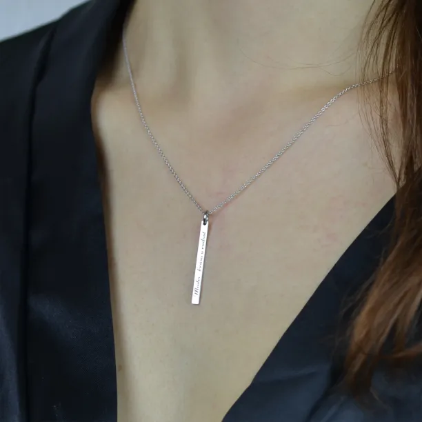 Golden minimalist necklace with engraving option ODDA Image