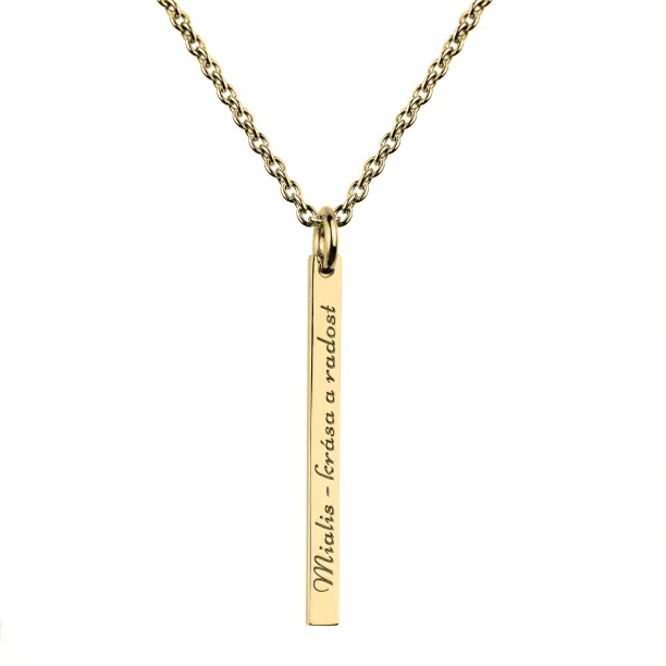 Golden minimalist necklace with engraving option ODDA Image