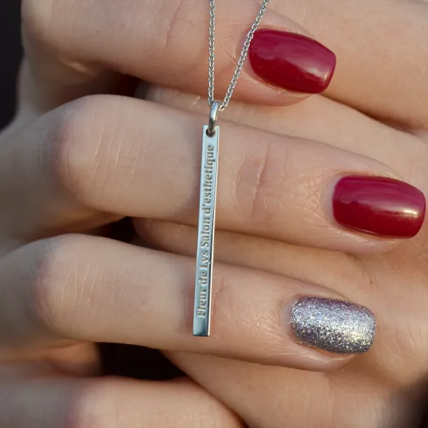 Golden minimalist necklace with engraving option ODDA Image