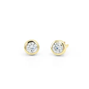 Simple gold earring with diamonds KLOFTA Thumbnail