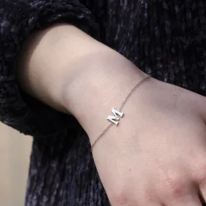 KALIN name silver diamond bracelet Thumbnail