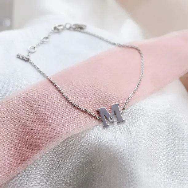 KALIN name silver diamond bracelet Image