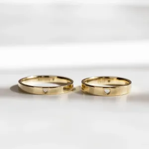 ALISA heart shape gold wedding rings Thumbnail