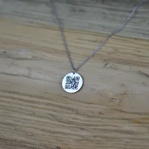 Pendant with encrypted QR-code + engraving on the opposite side Thumbnail