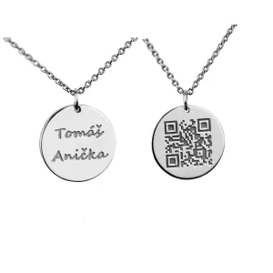 Pendant with encrypted QR-code + engraving on the opposite side Thumbnail