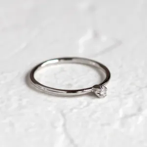 Gold minimalistic ring with diamond LAUDE Thumbnail