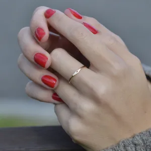 Gold ring with diamond with engraving heart VENI Thumbnail