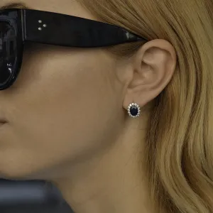 Elegant earrings with JUFINI diamonds and a sapphire Thumbnail