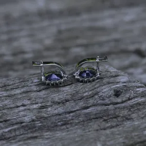 Elegant earrings with JUFINI diamonds and a sapphire Thumbnail